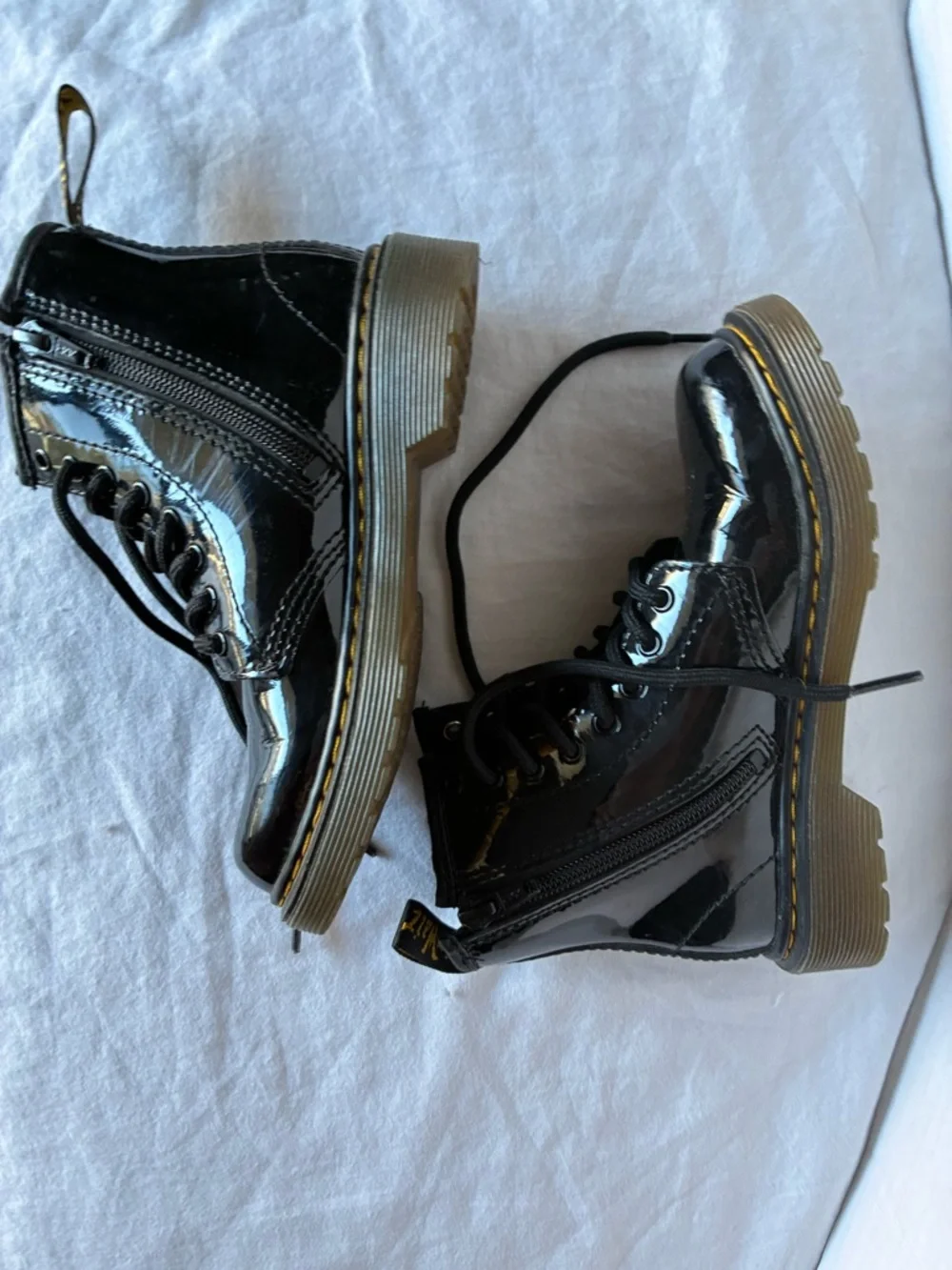 Little Kids Doc Martens Patent  Lace Boot 12